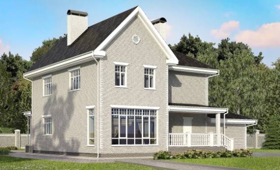 190-001-Л Проект двухэтажного дома и гаражом, простой коттедж из кирпича Волжск | Проекты домов от House Expert
