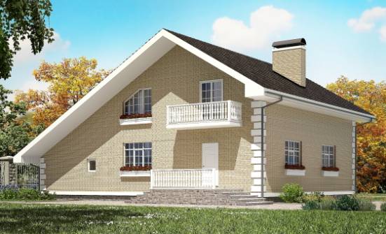 190-005-П Проект двухэтажного дома с мансардным этажом, гараж, просторный дом из керамзитобетонных блоков Волжск | Проекты домов от House Expert