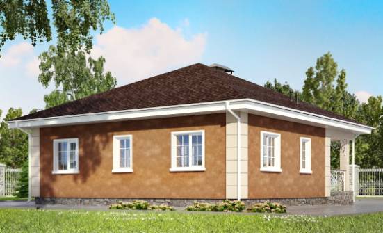 100-001-Л Проект одноэтажного дома, бюджетный загородный дом из газобетона Йошкар-Ола | Проекты одноэтажных домов от House Expert