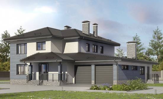 340-005-П Проект двухэтажного дома, гараж, красивый домик из бризолита Волжск | Проекты домов от House Expert