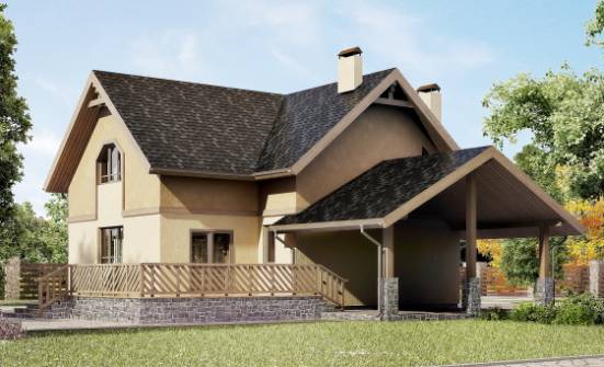 150-011-Л Проект двухэтажного дома с мансардой и гаражом, уютный коттедж из твинблока Йошкар-Ола | Проекты домов от House Expert