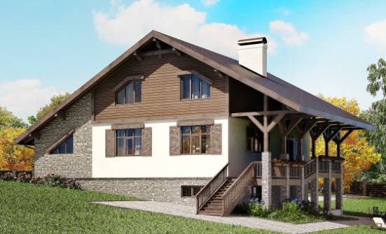 300-003-П Проект трехэтажного дома с мансардой, гараж, огромный дом из кирпича Волжск | Проекты домов от House Expert