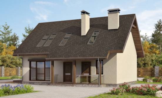 155-012-Л Проект двухэтажного дома мансардой, недорогой загородный дом из газобетона Волжск | Проекты домов от House Expert