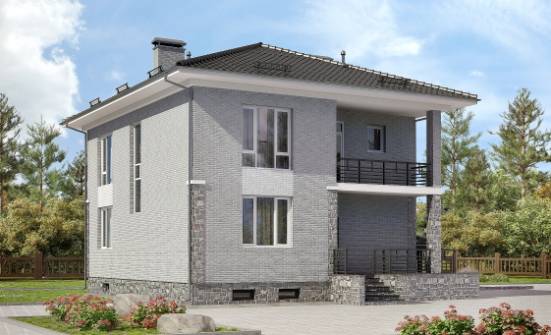 275-004-П Проект трехэтажного дома и гаражом, большой загородный дом из кирпича Волжск | Проекты домов от House Expert