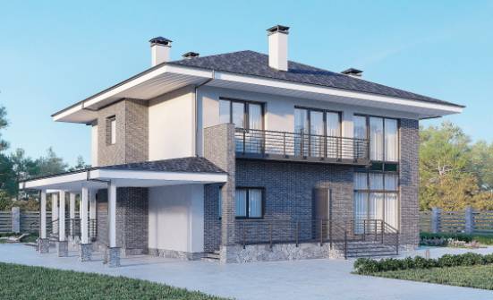 250-004-Л Проект двухэтажного дома, огромный загородный дом из арболита Волжск | Проекты домов от House Expert