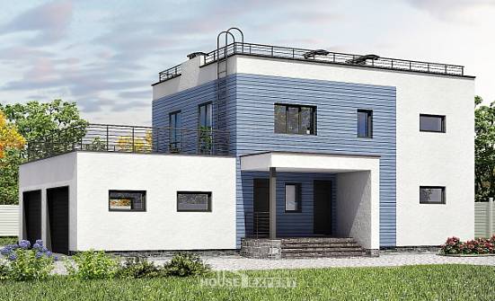 180-012-Л Проект двухэтажного дома и гаражом, красивый коттедж из кирпича Волжск | Проекты домов от House Expert