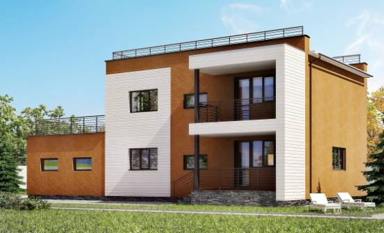 180-012-П Проект двухэтажного дома и гаражом, современный домик из кирпича Йошкар-Ола | Проекты домов от House Expert