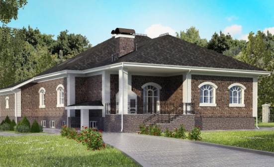 490-001-П Проект трехэтажного дома с мансардой, гараж, просторный загородный дом из кирпича Йошкар-Ола | Проекты домов от House Expert