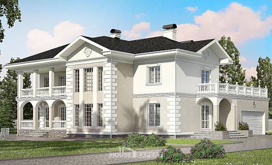 340-002-П Проект двухэтажного дома и гаражом, огромный дом из кирпича Волжск | Проекты домов от House Expert