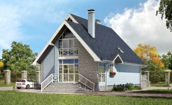 170-003-П Проект двухэтажного дома мансардой, простой домик из твинблока Волжск | Проекты домов от House Expert