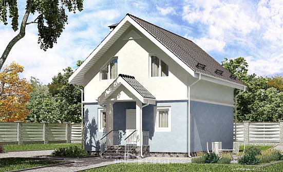 095-002-П Проект двухэтажного дома с мансардой, классический загородный дом из поризованных блоков Волжск | Проекты домов от House Expert