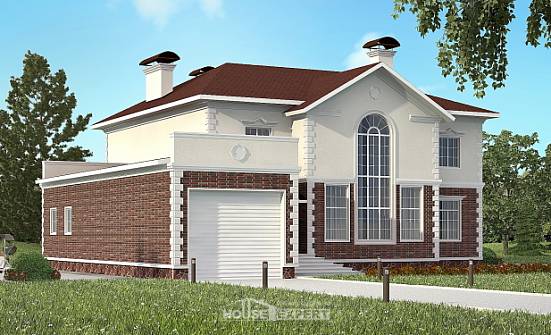 380-001-Л Проект двухэтажного дома, гараж, красивый дом из кирпича Волжск | Проекты домов от House Expert