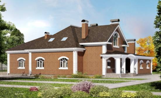 400-003-П Проект двухэтажного дома с мансардой, классический коттедж из бризолита Волжск | Проекты домов от House Expert