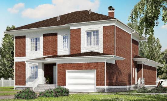 315-001-П Проект двухэтажного дома и гаражом, просторный дом из кирпича Йошкар-Ола | Проекты домов от House Expert