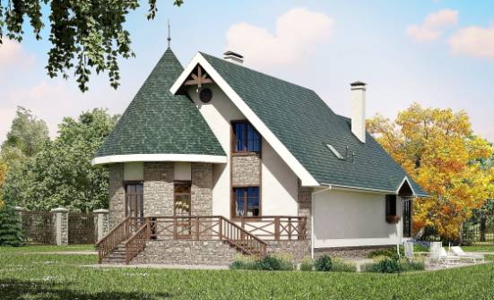 170-003-Л Проект двухэтажного дома с мансардой, компактный загородный дом из поризованных блоков Волжск | Проекты домов от House Expert