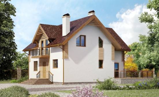 150-009-П  Проект двухэтажного дома с мансардным этажом, простой дом из теплоблока Волжск | Проекты домов от House Expert