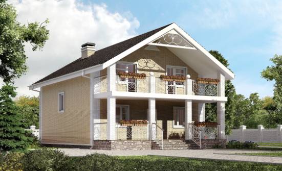 150-007-Л Проект двухэтажного дома с мансардой, уютный загородный дом из блока Волжск | Проекты домов от House Expert