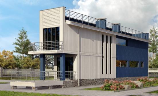 100-003-П Проект двухэтажного дома, бюджетный домик из керамзитобетонных блоков Волжск | Проекты домов от House Expert