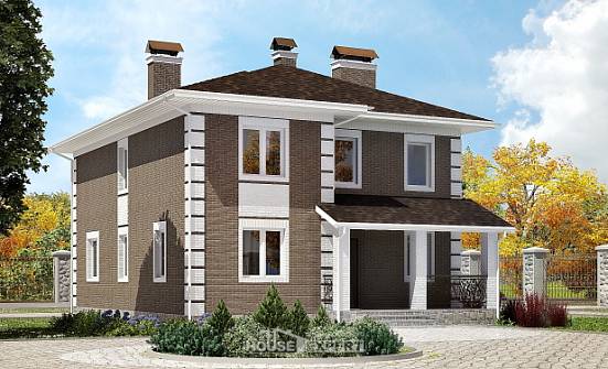 185-002-П Проект двухэтажного дома, бюджетный загородный дом из блока Волжск | Проекты домов от House Expert