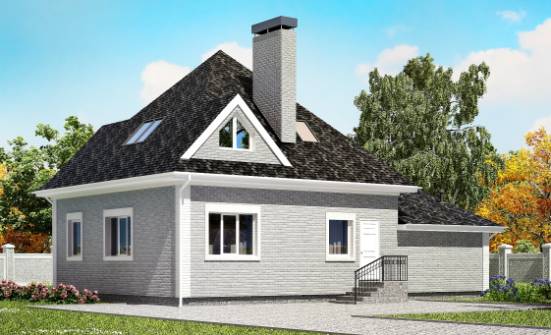 135-001-Л Проект двухэтажного дома с мансардой, гараж, компактный загородный дом из кирпича Йошкар-Ола | Проекты домов от House Expert