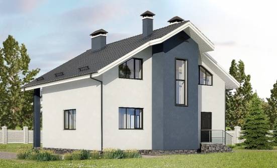 150-005-П Проект двухэтажного дома мансардный этаж, классический домик из теплоблока Волжск | Проекты домов от House Expert