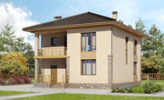 170-005-Л Проект двухэтажного дома, компактный загородный дом из твинблока Волжск | Проекты домов от House Expert