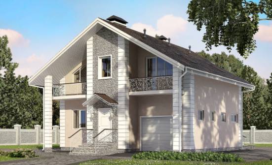 150-002-П Проект двухэтажного дома с мансардой и гаражом, компактный домик из пеноблока Волжск | Проекты домов от House Expert