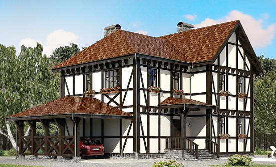 180-004-Л Проект двухэтажного дома с мансардой и гаражом, бюджетный загородный дом из кирпича Волжск | Проекты домов от House Expert