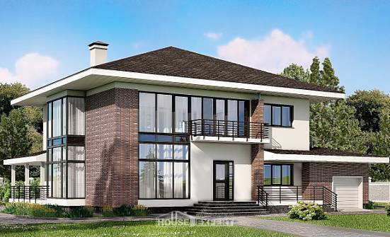 275-002-П Проект двухэтажного дома и гаражом, современный дом из кирпича Йошкар-Ола | Проекты домов от House Expert