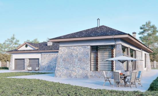 280-004-Л Проект одноэтажного дома, гараж, огромный дом из газобетона Волжск | Проекты домов от House Expert