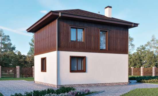 100-006-Л Проект двухэтажного дома, скромный дом из теплоблока Волжск | Проекты домов от House Expert