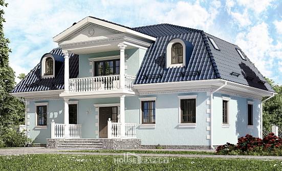 210-004-Л Проект двухэтажного дома мансардный этаж, уютный коттедж из газобетона Волжск | Проекты домов от House Expert