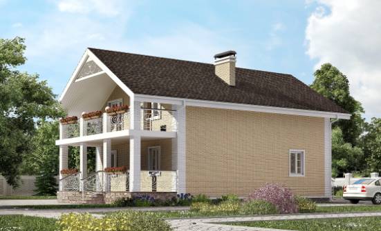 150-007-Л Проект двухэтажного дома с мансардой, уютный загородный дом из блока Волжск | Проекты домов от House Expert
