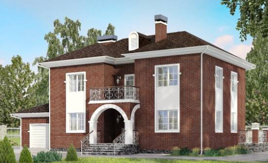 180-006-Л Проект двухэтажного дома, гараж, просторный коттедж из кирпича Йошкар-Ола | Проекты домов от House Expert