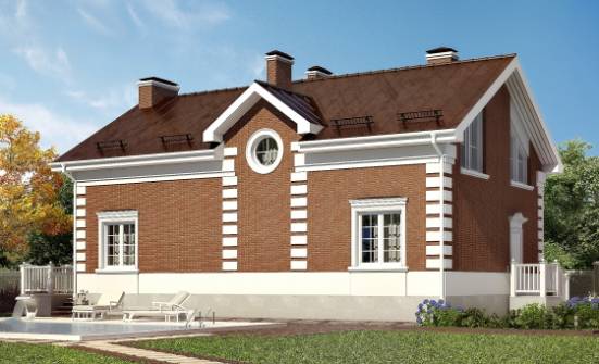 160-009-П Проект двухэтажного дома мансардный этаж, доступный загородный дом из бризолита Волжск | Проекты домов от House Expert