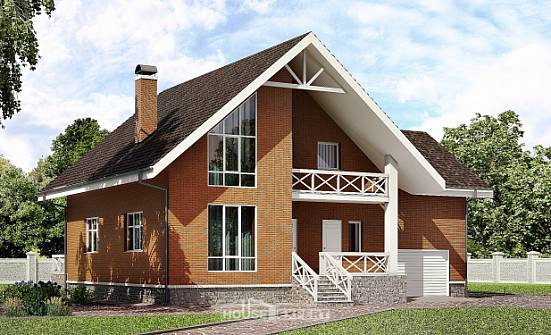 215-001-П Проект двухэтажного дома мансардой и гаражом, простой загородный дом из поризованных блоков Волжск | Проекты домов от House Expert