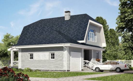 160-006-Л Проект двухэтажного дома мансардой и гаражом, красивый домик из блока Волжск | Проекты домов от House Expert