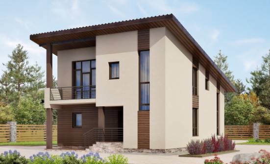 140-005-Л Проект двухэтажного дома с мансардой, простой коттедж из газосиликатных блоков Йошкар-Ола | Проекты домов от House Expert