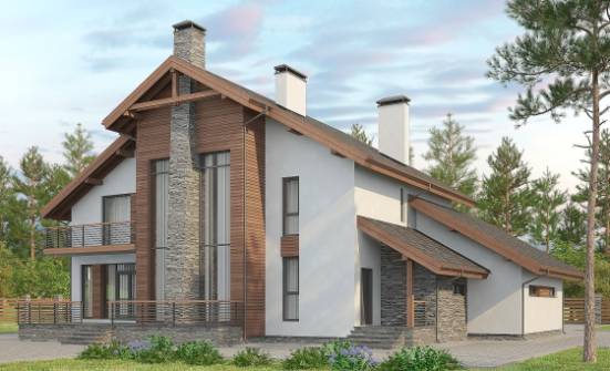 270-003-Л Проект двухэтажного дома с мансардой и гаражом, большой домик из пеноблока Йошкар-Ола | Проекты домов от House Expert