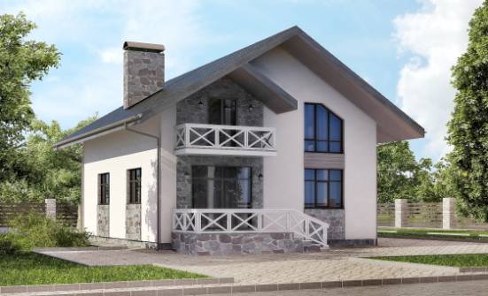 155-001-Л Проект двухэтажного дома с мансардой и гаражом, экономичный загородный дом из блока Йошкар-Ола | Проекты домов от House Expert