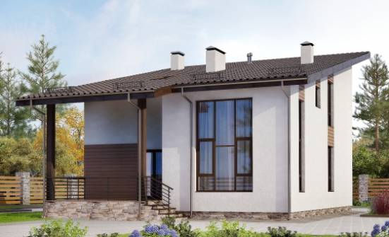 140-005-П Проект двухэтажного дома мансардой, красивый коттедж из поризованных блоков Волжск | Проекты домов от House Expert