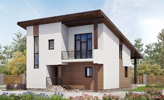 140-005-П Проект двухэтажного дома мансардой, красивый коттедж из поризованных блоков Волжск | Проекты домов от House Expert