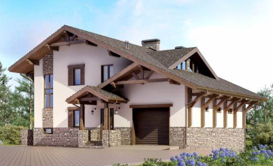 305-002-Л Проект трехэтажного дома с мансардой, современный дом из кирпича Йошкар-Ола | Проекты домов от House Expert