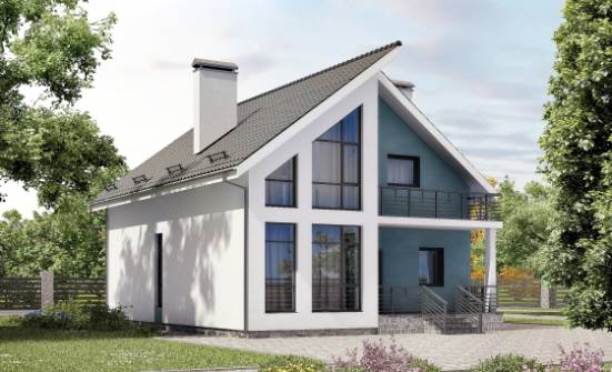 170-006-П Проект двухэтажного дома с мансардой, бюджетный домик из газосиликатных блоков Йошкар-Ола | Проекты домов от House Expert
