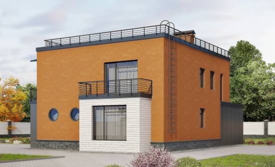 260-002-Л Проект двухэтажного дома и гаражом, уютный домик из теплоблока Волжск | Проекты домов от House Expert