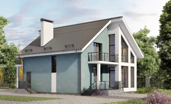 170-006-П Проект двухэтажного дома с мансардой, бюджетный домик из газосиликатных блоков Йошкар-Ола | Проекты домов от House Expert