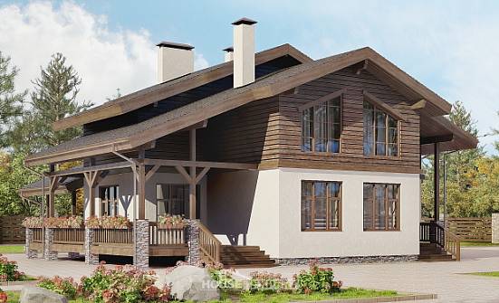 210-006-Л Проект двухэтажного дома мансардный этаж, уютный дом из кирпича Волжск | Проекты домов от House Expert