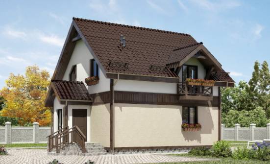 105-001-П Проект двухэтажного дома с мансардой, компактный дом из арболита Йошкар-Ола | Проекты домов от House Expert