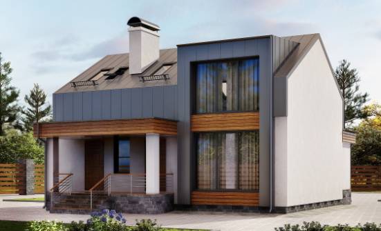 120-004-П Проект двухэтажного дома с мансардным этажом, классический коттедж из газосиликатных блоков Йошкар-Ола | Проекты домов от House Expert
