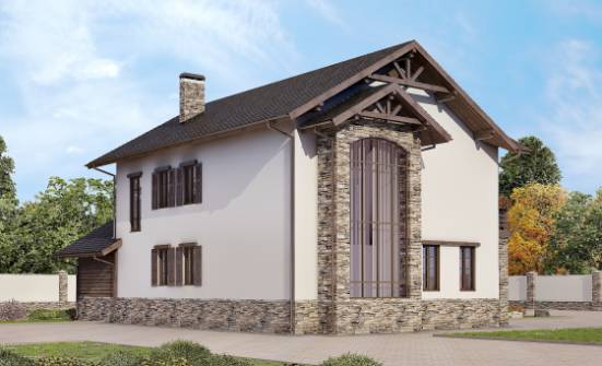 200-005-П Проект двухэтажного дома, гараж, классический коттедж из пеноблока Йошкар-Ола | Проекты домов от House Expert